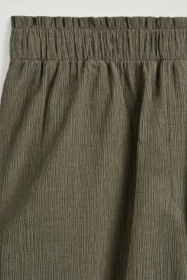 PANTALON LARGE EN JERSEY FROISSÉ - BRUN CLAIR — photo 5