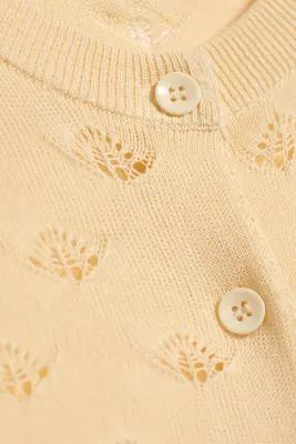 Cardigan confectionné en maille pointelle - Jaune clair cendré — photo 5