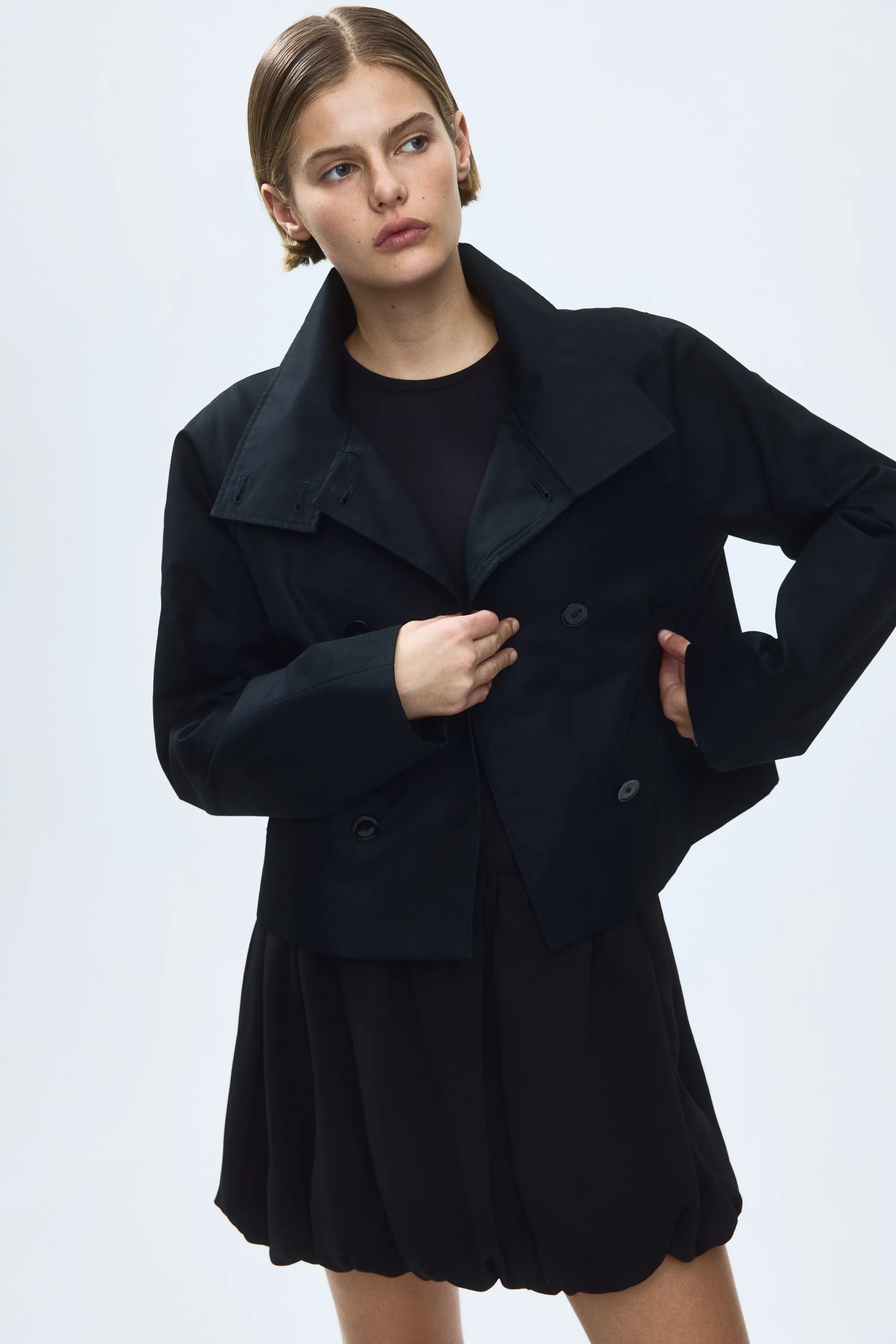 Trench-coat court - Gris foncé