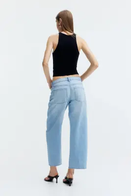 Barrel Regular Waist Ankle Jeans - Bleu denim clair — photo 5