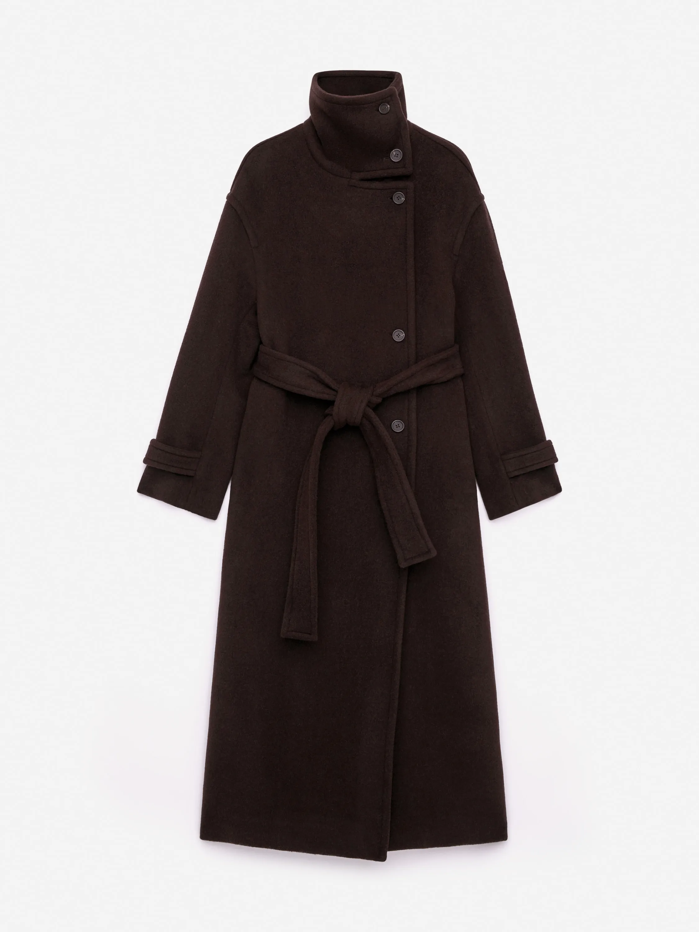 Manteau surdimensionné en laine mélangée - Marron foncé