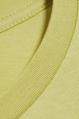 T-shirt en coton rétréci à manches longues - Citron vert poudré — photo 3