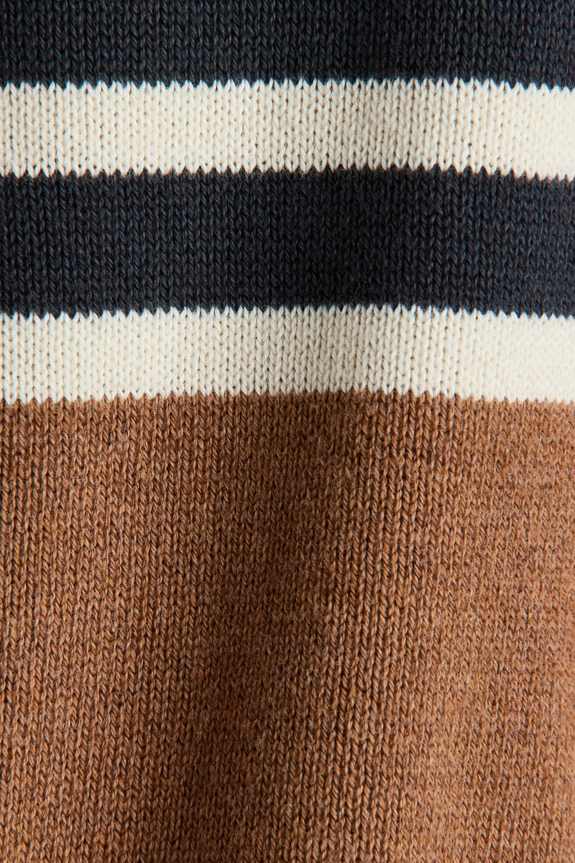 Pull en maille de coton jacquard - Crème/color block