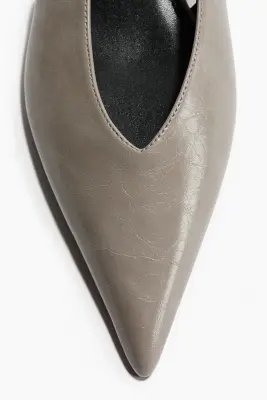 Escarpins à bride arrière avec talon kitten heel - Taupe — photo 2