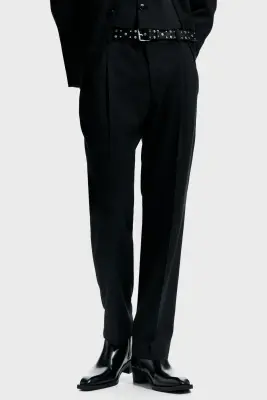 Pantalon de costume Regular Fit - Noir chiné — photo 1