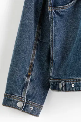 Veste workwear en denim - Bleu denim foncé — photo 4
