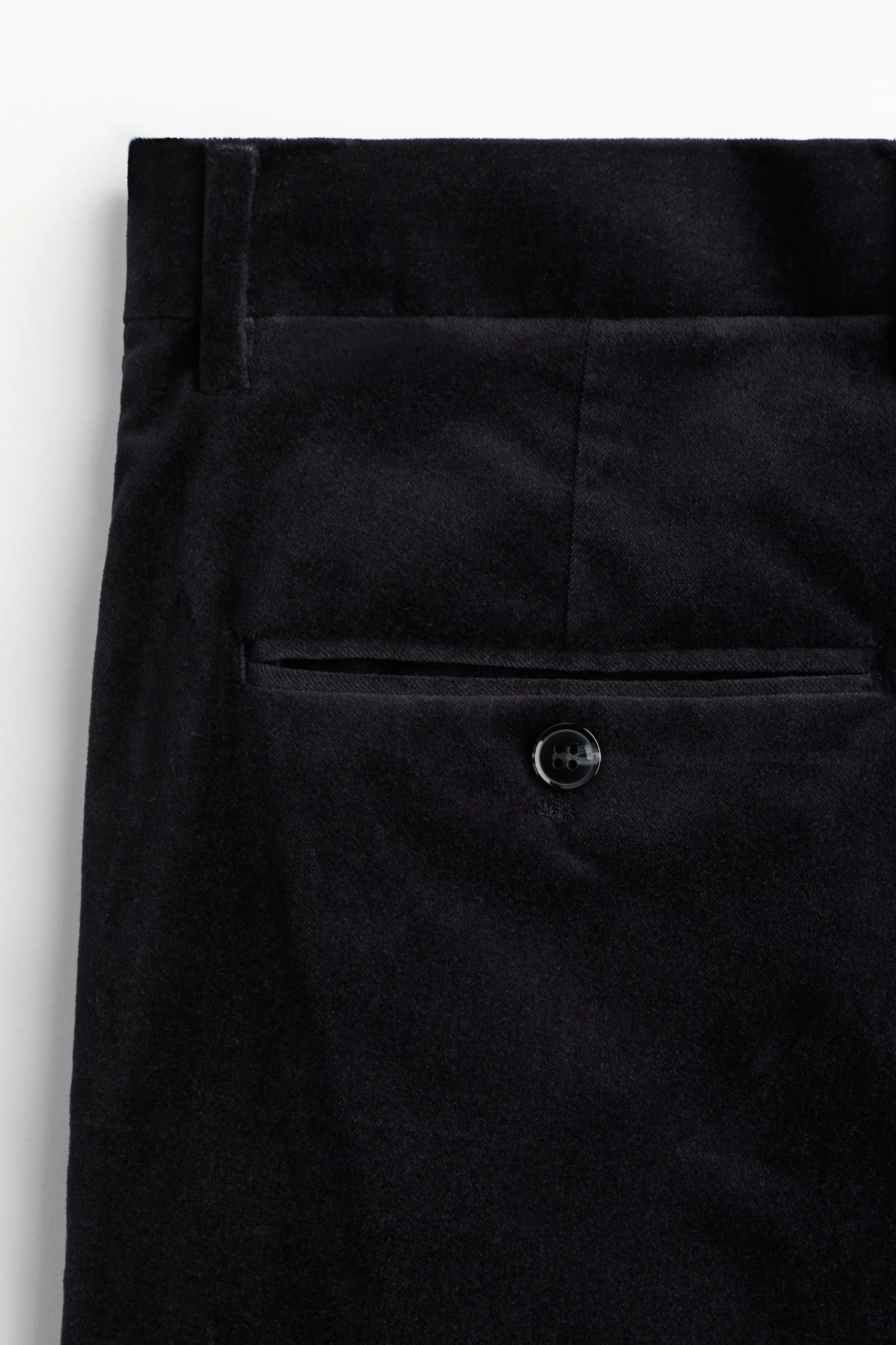 Pantalon cropped Slim Fit en velours - Bleu marine