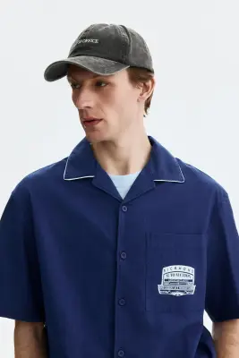 Chemise imprimée Relaxed Fit - Bleu marine/Richmond — photo 1