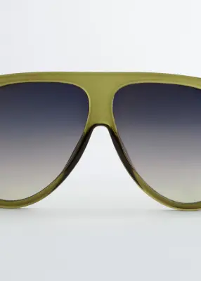 Lunettes de soleil oversize de style aviateur - Vert — photo 1