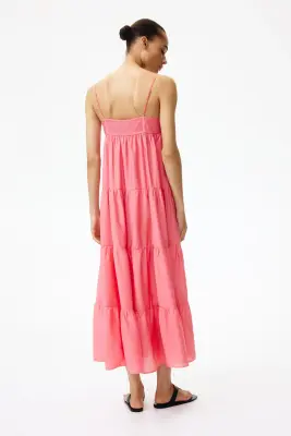 Robe à étages avec bretelles fines - Rose — photo 2