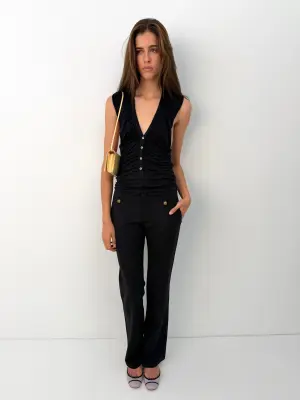 Linen Button Top — photo 1