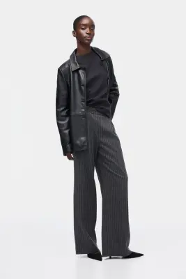 Pantalon large - Gris foncé/rayures tennis — photo 2