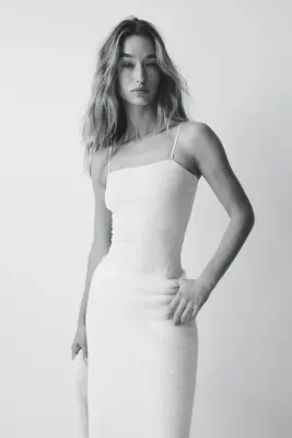 Jupe en maille duveteuse - Crème — photo 1