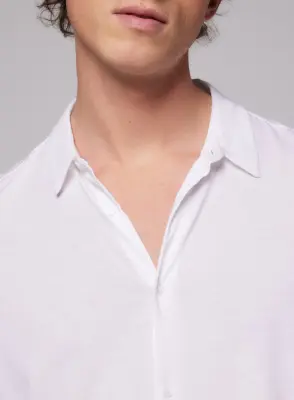 Chemise Blanche Manches Longues en Lyocell, Tencel et Coton — photo 2