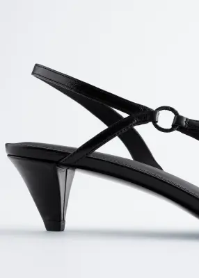 Sandales à brides en cuir - Noir — photo 5