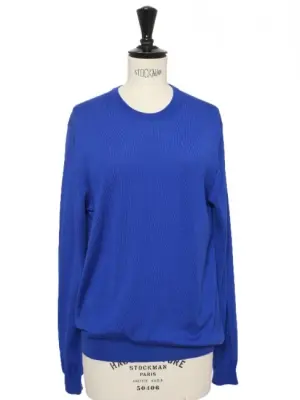Pull col rond en cachemire et soie bleu roi Prix boutique 630€ Taille 38 à 40 — photo 1