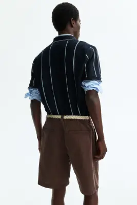 Short chino Relaxed Fit en coton - Marron foncé — photo 4