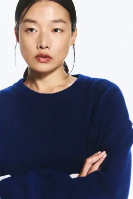 Pull en maille décontracté - Bleu foncé chiné — photo 2