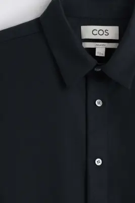 CHEMISE DÉCONTRACTÉE EN FLANELLE DE LAINE - BLEU MARINE — photo 5