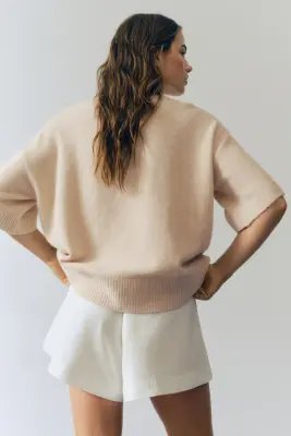 T-shirt en maille - Beige clair — photo 3