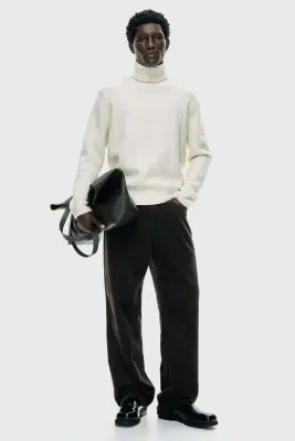 Pull col roulé Regular Fit - Crème — photo 1