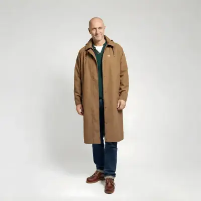 Trench imperméable unisexe moka – Fudoon — photo 3