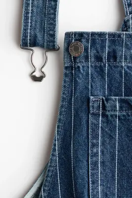 MAMA Salopette short - Bleu denim/rayures tennis — photo 4