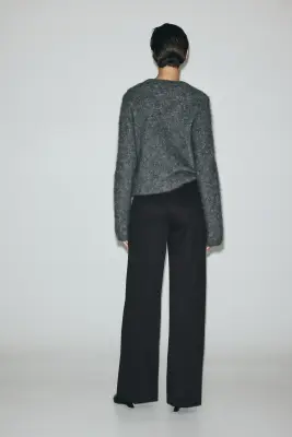 Pantalon à jambes droites - Noir — photo 1