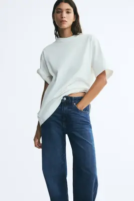 Wide High Waist Jeans - Bleu denim — photo 1