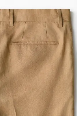 Pantalon de costume Slim Fit en lin - Beige — photo 5