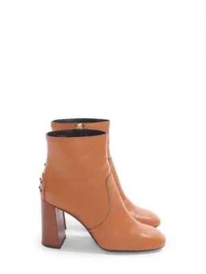 Bottines à talon en cuir camel Prix boutique 605€ Taille 36,5 — photo 1