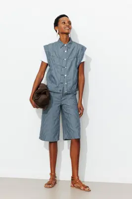 Veste rayée sans manches — photo 2