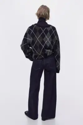 Wide High Jeans - Bleu denim foncé — photo 2