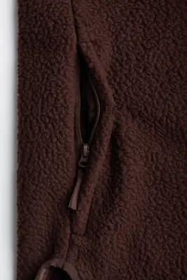 Veste sans manches Regular Fit en tissu Teddy bear - Marron chaud — photo 2