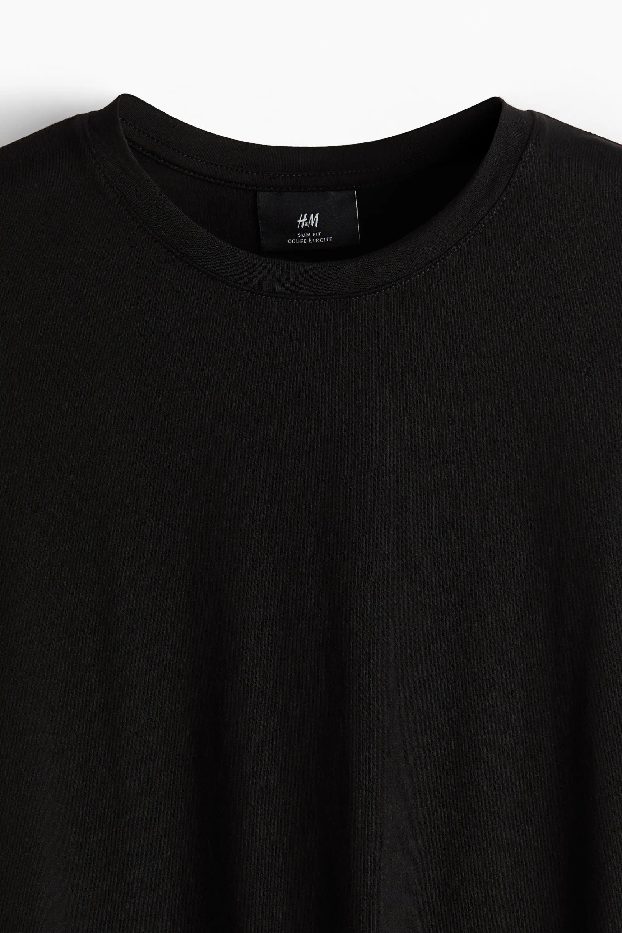T-shirt Slim Fit en coton pima - Noir
