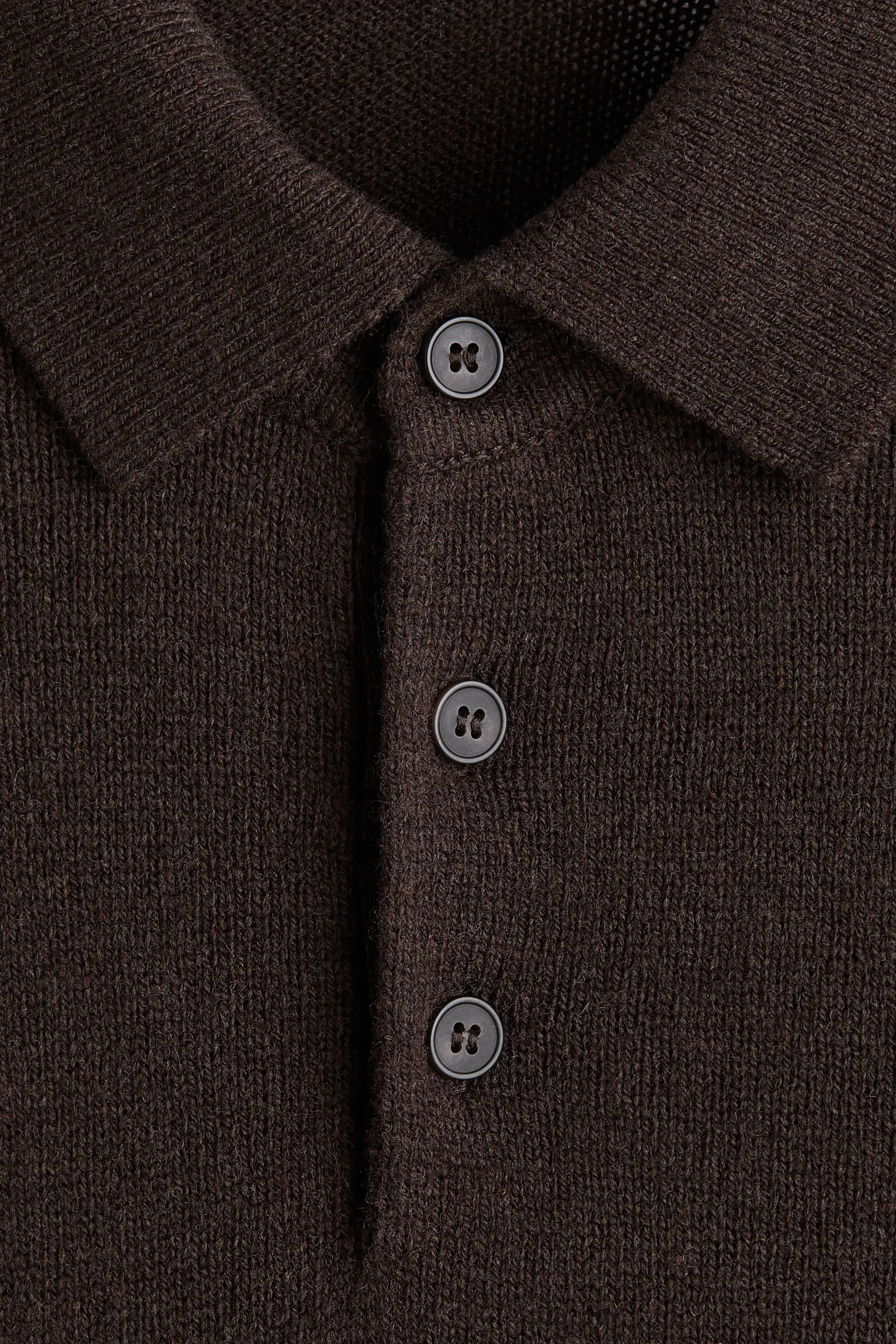 Polo Regular Fit en laine - Marron