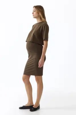 MAMA Ensemble 2 pièces avec top et jupe - Taupe foncé — photo 2