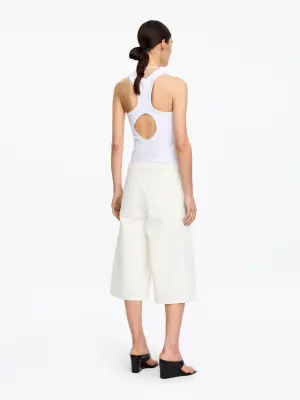Short long en jean - Blanc cassé — photo 3