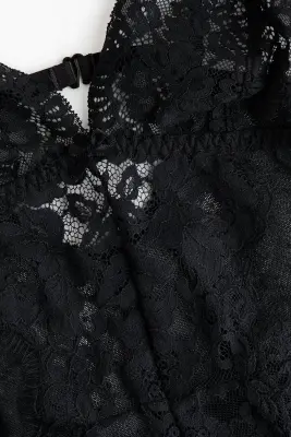 Lace thong body - Noir — photo 4