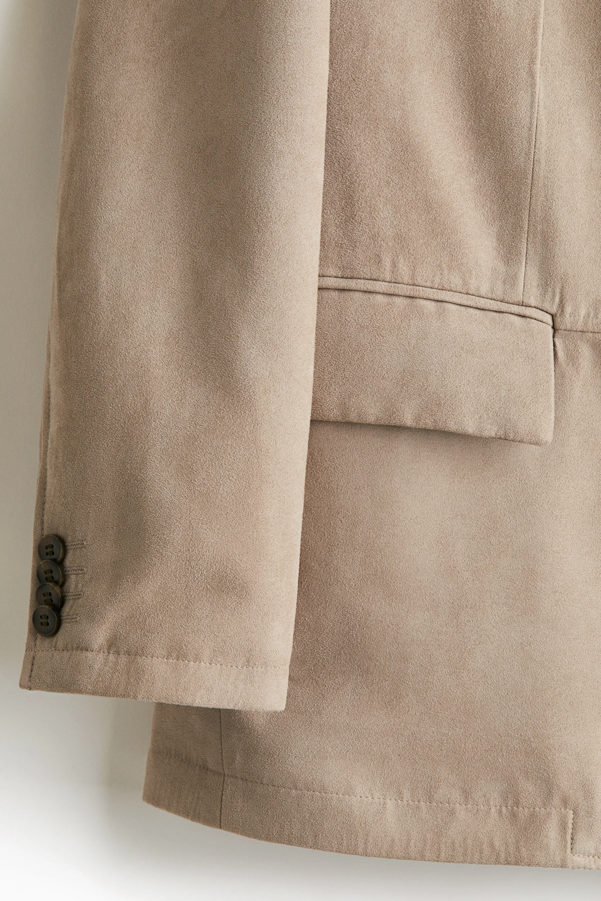Veste Regular Fit en tissu gratté - Beige