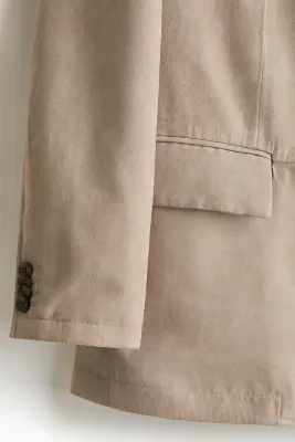 Veste Regular Fit en tissu gratté - Beige — photo 1