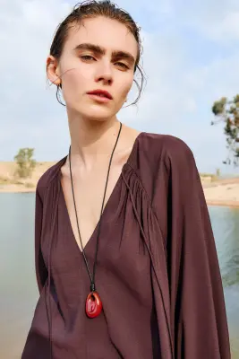 Robe tunique oversize - Marron foncé — photo 1