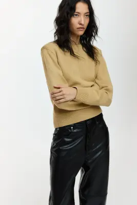Pull à épaulettes - Beige — photo 2