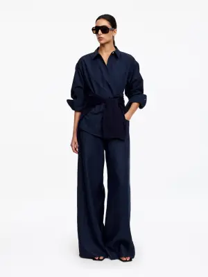 Chemise cache-cœur - Bleu foncé — photo 1