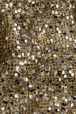 Top filet à sequins avec dos nu - Vert kaki foncé — photo 4