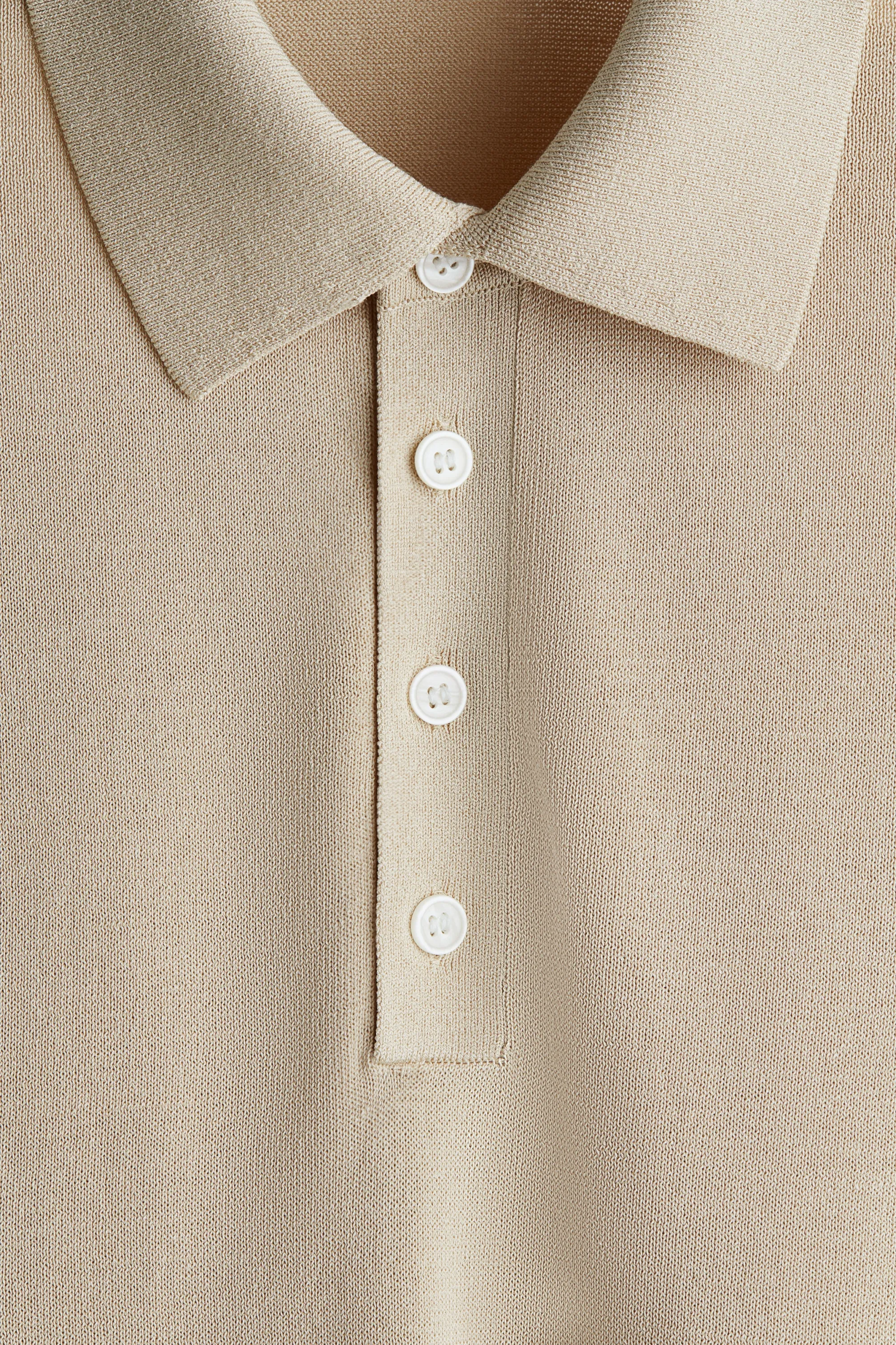 Polo Regular Fit en maille fine - Beige
