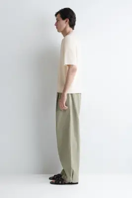 T-SHIRT HENLEY EN MAILLE DE LIN - ÉCRU — photo 2