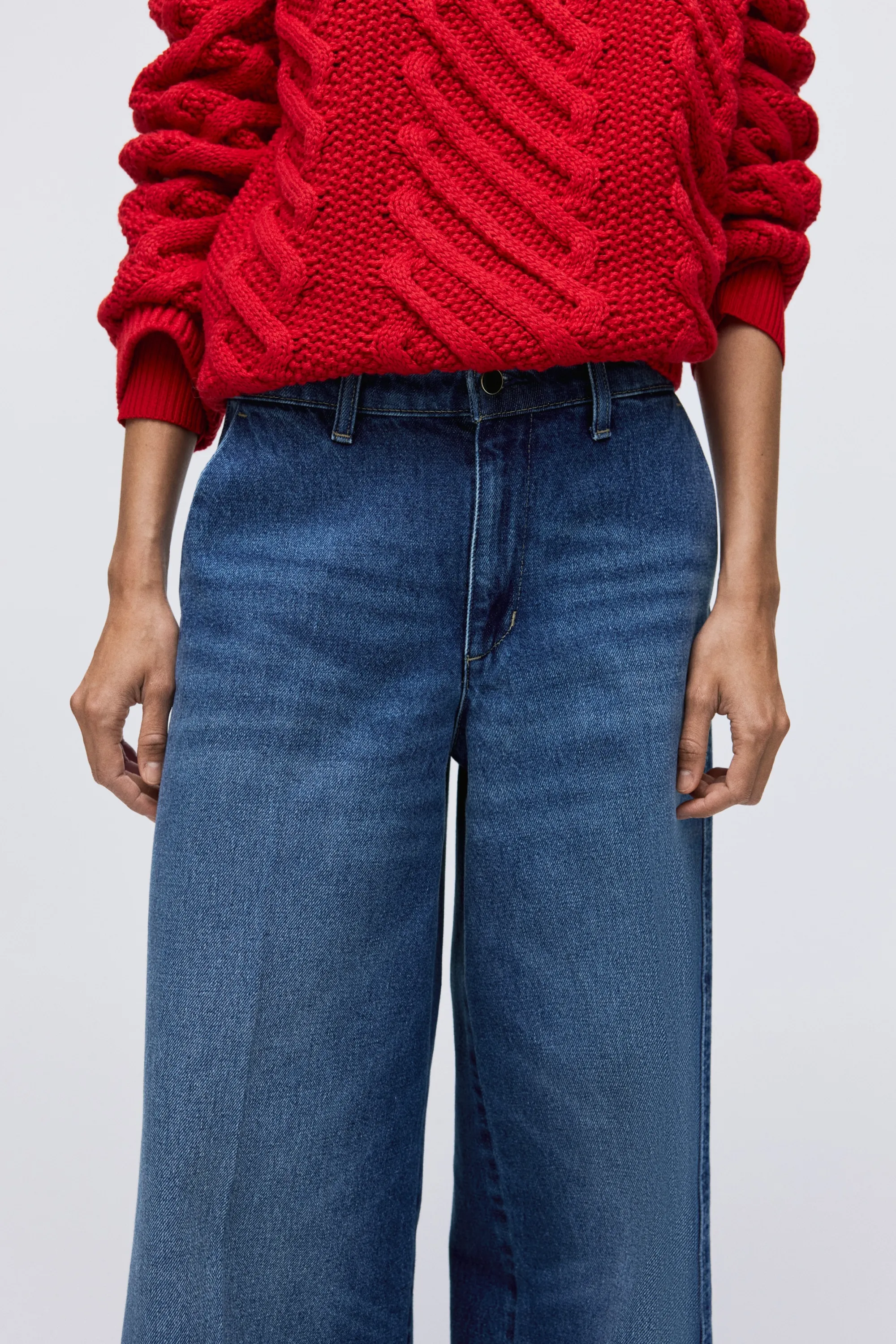 Super Wide High Jeans - Bleu denim
