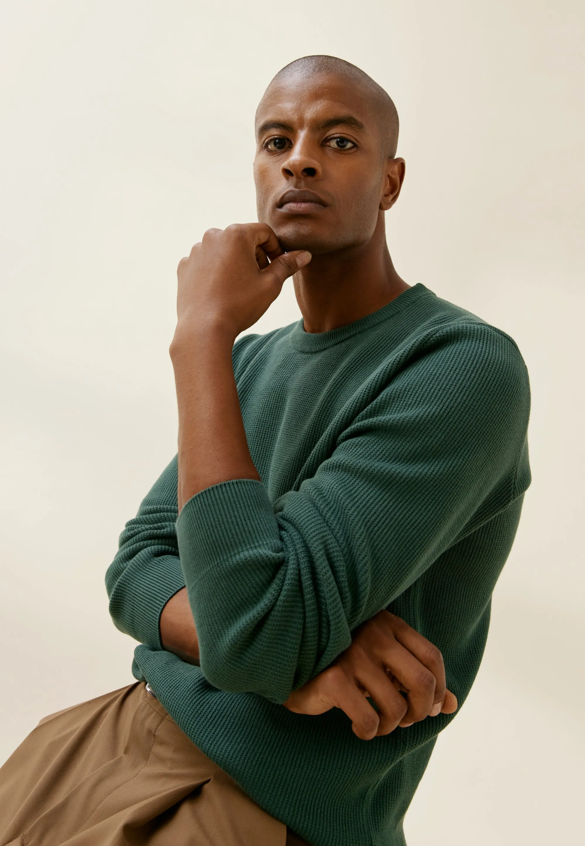 Le pull texturé - Vert Anglais