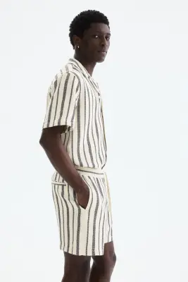 Short Regular Fit - Noir/rayé — photo 2